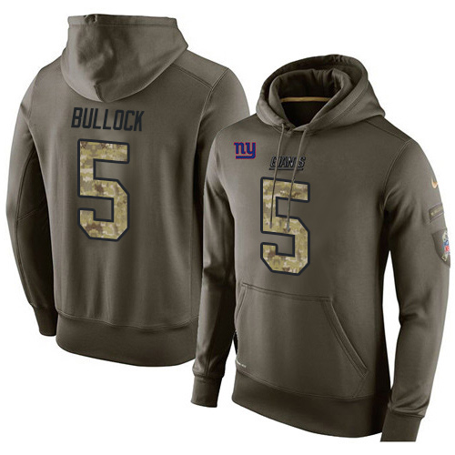 NFL Nike New York Giants #5 Randy Bullock Green Salute To Service Men's Pullover Hoodie